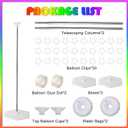 Balloon Stand Kit, Set of 2, 7 Feet Adjustable Balloon Column Stand for Floor, Reusable Metal Telescopic Balloon Stands for Floor with Base for Birthday, Wedding, Baby Shower, Graduation Party