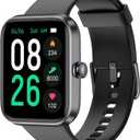EURANS Smart Watch 45mm, AMOLED Fitness Watch with Heart Rate/Sleep Monitor Steps Calories Counter, IP68 Waterproof Activity Tracker Compatible with Android iOS (Black)