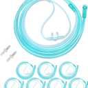 7 Pack High-Flow Soft Nasal Oxygen Cannula and 7' Tubing, Universal Connector, Kink Resistant