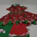 IKALI Girls Holiday Elf Costume, Kids Santa's Helper Costume Christmas Elf Outfit Santa Dress with Hat & Boot Covers 7-8 Years