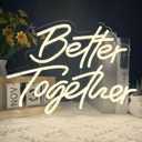 Better Together Neon Sign, Warm White Led Neon Light Signs, Art Wall Lights Decoration for Wedding Party Club Anniversary Bar Birthday decor(Better Together)