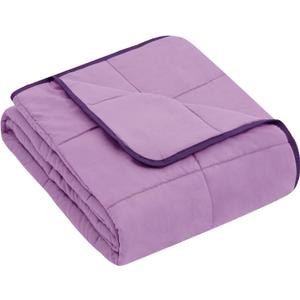 yescool Weighted Blanket (7 lbs, 41" x 60", Purple) Cooling Heavy Blanket for Sleeping Perfect for 60-90 lbs, Breathable Blanket with Premium Glass Bead, Machine Washable
