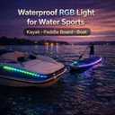 Battery Powered Boat Lights, 2 Pcs 6FT IP68 Submersible RGB Marine LED Strip Lights with Remote, Interior Courtesy Deck Lighting for Kayak SUP Canoe Pontoon, Jon Boat, Bass Boat, Fishing Safety