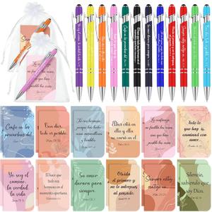 72 Pieces Regalos Cristianos En Espaol Regalos Para Christain Bible Spanish Gift Religious Notebooks and Pen with Bag Easter Baptism Graduation Gift for Women Men Church(Boho Style)
