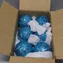 6 Pcs 4" Sequin Ornaments,Glitter Christmas Ball Ornaments, Sparkle Christmas Ornaments, Christmas Ornaments Tree Decorations Blue Christmas Hanging Ball for Holiday Indoor Outdoor Decor