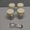 4 Pack Overnight Oats Containers with Lids and Spoons, 16 oz Glass Mason Overnight Oats Jars, Large Capacity Airtight Jars for Milk, Cereal, Fruit(Beige）