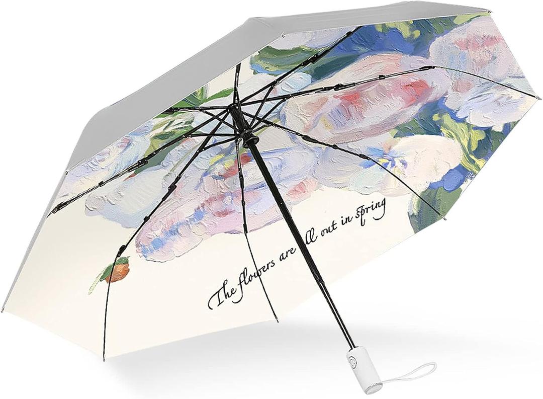 Cuby UV Sun Umbrella Compact Folding Travel Umbrella Auto Open and Close for Windproof, Rainproof & 99.9% UV Protection Parasol with Silver Anti-UV Coating (Silver Rose) Cuby UV Sun Umbrella Compact Folding Travel Umbrella Auto Open and Close for Windproof, Rainproof & 99.9% UV Protection Parasol with Silver Anti-UV Coating (Silver Rose)