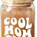 NewEleven Gifts For Mom - Birthday Gifts For Mom From Kids  Unique Birthday Present Ideas For Mother, Wife From Daughter, Son, Husband - 16 Oz Coffee Glass (Cool mom club CF)