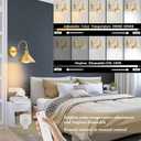 Wireless Battery Operated Wall Sconce, Gold Industrial Wall Lights Decor Set of 2, Vintage Rechargeable Magnetic Cordless Wall Lamp Fixture with Remote for Farmhouse Bedroom Living Room