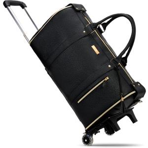 Luhxe Travel Convertible Carry On Garment Roller Bag 2.0 with Shoe Pouch & Detachable Shoulder Strap – Improved Zipper and reinforced straps - Charcoal