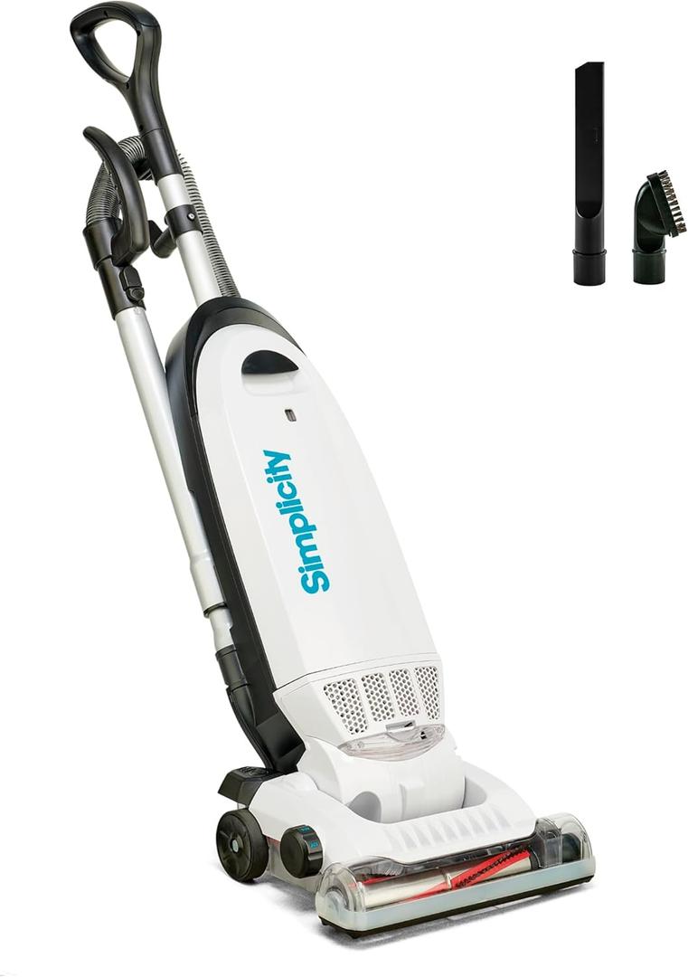 Simplicity Vacuums Allergy Bagged Vacuum Cleaner for Carpet and Hardwood, Multi Surface Upright Vacuum Cleaner with Certified HEPA Vacuum, Pet Vacuum, S20EZM