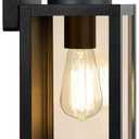 Outdoor Wall Light Fixtures, Exterior Waterproof Wall Lanterns, Porch Sconces Lighting with E26 Sockets & Glass Shades, Modern Matte Black Outside Lights for Patio Front Door Entryway Garage