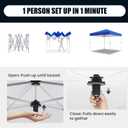 10x10 Pop Up Canopy Tent, Outdoor Canopy with One Push Setup, Easy Up Canopy with 3 Adjustable Height,4 Sandbags, UPF 50+ Event Shelter Tents for Parties, Camping, Market, Patio(Blue)