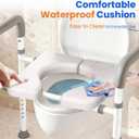Raised Toilet Seat with Handles - Width & Height Adjustable Toilet Seat Risers for Seniors, Heavy Duty Handicap Toilet Riser, Fit Any Toilet, Up to 400lbs