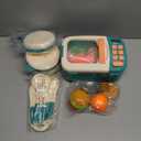 CUTE STONE Microwave Toys Kitchen Play Set, Kids Pretend Play Electronic Oven with Play Food, Kids Cookware Pot and Pan Toy Set, Cooking Utensils,Great Learning Kitchen Toys for Girls Boys