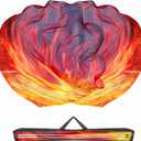 Baisdan 54"x54" Worship Flags for Dance Church, Praise Dance Flag, Fire Flags with Flexible Rods & Storage Bag, Set of 2, Orange-Red-Black