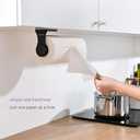 simpletome ONE HAND Simply Tear Paper Towel Holder Under Cabinet Wall Mount Adhesive or Drilling Stainless Steel Aluminum Alloy ABS (Black)