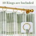 jinchan Striped Linen Kitchen Curtains with Attached Valance 36 Inch Length Cafe Tier Curtains for Living Room Rustic Half Window Light Filtering Rod Pocket Small Drapes 2 Panels Green
