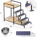 Elevated Dog Bed - Dog Stairs with Platform - Dog Beds & Cat Beds | 46.5" Tall, Natural Wood, Raised Dog Couch, Feeding Station, Bunk Bed, Cat Stairs, Orthopedic, Dachshund, Golden Retriever