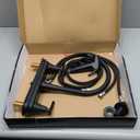 HURRAN 2-Handle Kitchen Faucet with Pull-Out Side Sprayer, 8 Inch High Arch Stainless Steel 360Rotating Kitchen Sink Faucet, 4 Hole Faucet for Kitchen Bar Rv Camper, Black