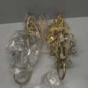 Gold Crystal Vintage Plug in Wall Sconces Set of 2 Indoor Wall Light Fixture, Modern Wall Mount Lamp Light for Bedroom Living Room Bathroom Vanity Light Hallway Light Fixture LED E12