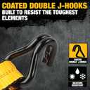 DEWALT DXBC10000J Black/Yellow 2" x 27' Ratchet Tie Down Strap with Double J-Hook - Heavy-Duty Cargo Securing (10,000 lb Break Strength)