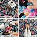 5x7 Washable Rug Vintage Floral Area Rug Non Slip Low Pile Large Rugs for Living Room, Bedroom, Farmhouse, Dining Room, Kids Playroom, Black