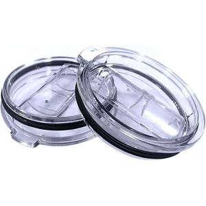 2 Replacement Lids for Stainless Steel Tumbler Travel Cup - Fits OF Inner diameter 3.7 to 3.74 INCH Yeti Rambler and others (Transparent) (30 OZ)