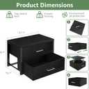 BOLUO Stackable Storage Drawers Closet Organizers and Storage Fabric 2 Drawer Dresser for Bedroom Set of 2 Black Modern
