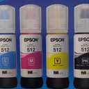 EPSON 512 EcoTank Ink Ultrahigh Capacity Bottle Color Combo Pack (T512520S) Works with EcoTank ET2720, ET2800, ET2803, ET2840, ET4700, ET4800, ET4810