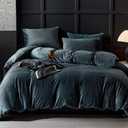 WARMDERN Dark Grey Flanne Velvet Duvet Cover Queen Sizel Duvet Cover Bedding Sets, 3pcs Ultra Soft Luxury Textured Modern Crystal Velvet Duvet Covers with Zipper Closure(Dark Grey, Queen)
