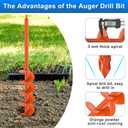 Upgraded Auger Drill Bit for Planting 4'' X 32'' Garden Drill Augers for Digging Holes Post Hole Auger for Bulbs, Flower, Fence Posts Earth Auger Bit for Cordless and Corded Drill - Fit 3/8" Hex Drive