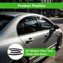 Side Window Visor Vent Rain Guard Deflector Replacement for Civic Sedan 2006-2011