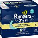 Pampers ZZZ Overnight Diapers, Size 7 (41+ lbs), 36 Count, Nighttime Protection Disposable Baby Diaper, Night Time Leak and Skin Protection