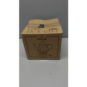  Royal Teapot, Ceramic Tea Pot with Removable Stainless Steel Infuser, Blooming & Loose Leaf Teapot - 28 Ounce(White) ( no lid)