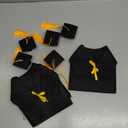 LUOZZY 8 Sets Graduation Cap Gown Bottle Covers Sets Mini Graduation Coat Bottle Covers Graduation Hat Bottle Topper with Yellow Tassels