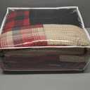 Woolrich Sunset Reversible Quilt Set - Cottage Styling Reversed to Solid Color, All Season Lightweight Coverlet, Cozy Bedding Layer, Matching Shams, Oversized King/Cal King, Plaid Red 3 Piece