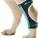 Dog Leg Braces for Back Leg- Hock and Ankle Joint Support Brace for Rear Legs with 2 Metal Strips, Reflective Edging for Sprain, Injury, Arthritis, Wound Recovery,Black,M+