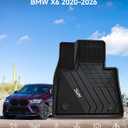 3W BMW X6 Floor Mats 2020-2026 G06 M/M50i/sDrive40i/xDrive40i, TPE Black