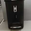 simplehuman 50 Liter / 13 Gallon Semi-Round Kitchen Step Trash Can with Secure Slide Lock, Black Plastic