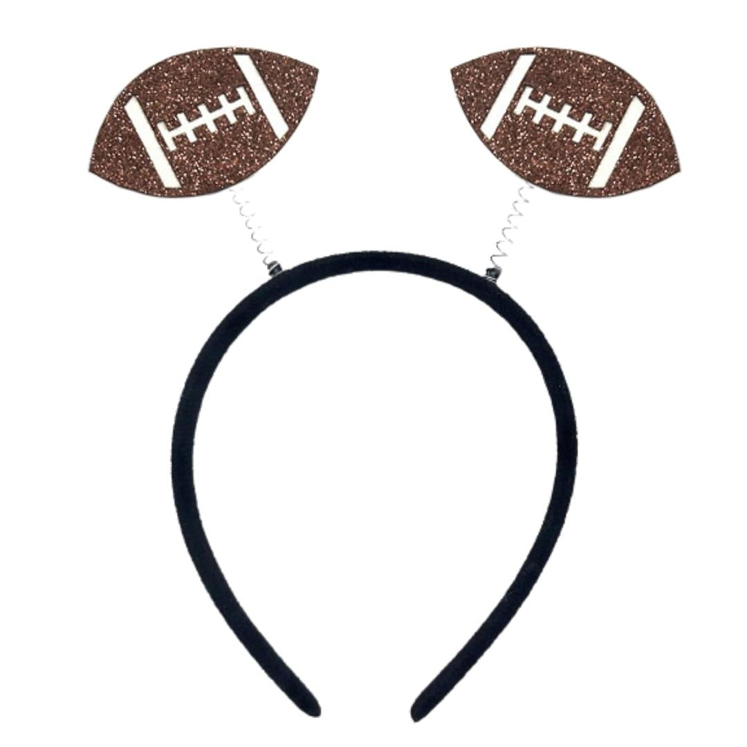 2 x AIUPUOC Football Headband for Women Cute Football Design Headband Head Boppers Sports Hair Accessories for Football Mom Fans Game Day Cheer Hairband Non Slip 1Pcs (Brown B, Average)
