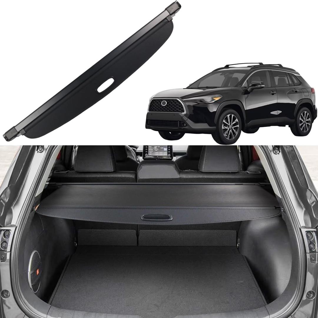 Cargo Cover for Toyota Corolla Cross 2026 2022 2023 2024 2025 Accessories Rear Trunk Cover Rear Trunk Security Cover Shielding Shade, Black (Not for Corolla)