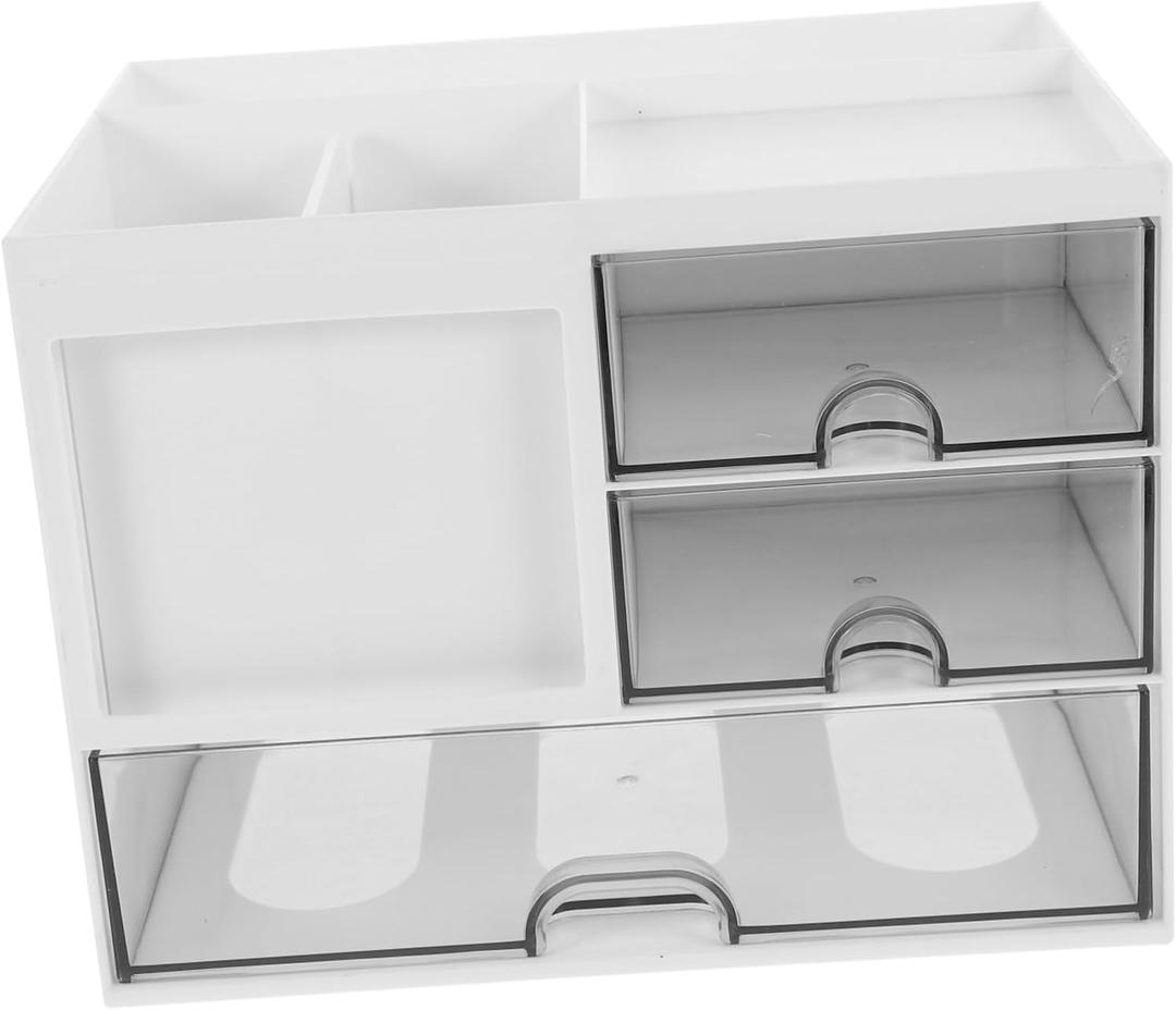 KICHOUSE Desktop Drawer Organizer for Files and Sundries Multipurpose Storage Box Drawer Design Hips Material Simple Assembly for Use