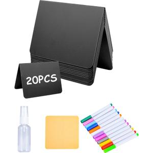 20PCS Mini Chalkboard Signs for Food, Reusable and Reserved Table Signs, Food Labels for Party Buffet, Easy to Write and Wipe Out, Catering Supplies Buffet Display, Place Cards