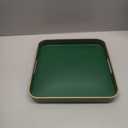 Green Square Decorative Tray with Handles, 13"*13" Versatile Serving Tray for Coffee Table, Ottoman, Ideal for Serving, Displaying, Organizing