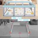 Fshibila 74" 50" Large Baby Playpen, Baby Playard for Babies and Toddlers, Play Pens for Indoor & Outdoor, Sturdy Safety Play Yard with Soft Breathable Mesh, Anti-Fall, Grey (with MAT)