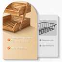 Merysen 3 Tier Wooden Fruit Basket For Kitchen, Bread Vegetable Fruit Basket Bowl Stand, Farmhouse Fruit Bowl for Countertop, Large