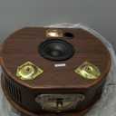 Gramophone Record PlayerItalian Style Gramophone Vinyl Record Player with Control/Bluetooth/USB/FM Vintage Record Players Turntables 2 Speed(33/45), Hi-Fi, Classic Tripod Retro Wooden Design (Maple color)