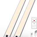 EZVALO Under Cabinet Lights,14.5'' Motion Sensor Light Indoor Dimmable, Super Bright 4000mAh Rechargeable Closet Lights 3500K with Remote Control, Wireless Under Counter Light for Kitchen,Cabinet