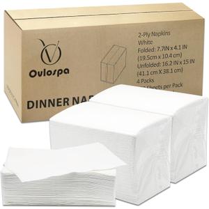 Disposable Napkins, 600 Count 2-Ply White Napkins Bulk, Paper Dinner Napkins for Wedding Party Bathroom and Everyday Use (16.2" X 15")
